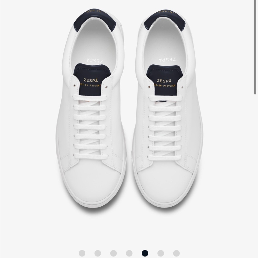 Zespa White Leather Men's Shoes